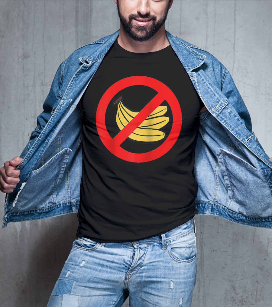 No Bananas Allowed Warning Sign Funny Banana Hater Boat T-Shirt