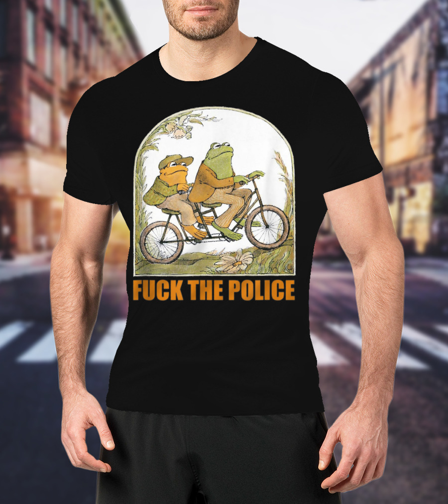 Funnyfrog And Toad Fck The Police Tandem Bicycle Adventure T-Shirt
