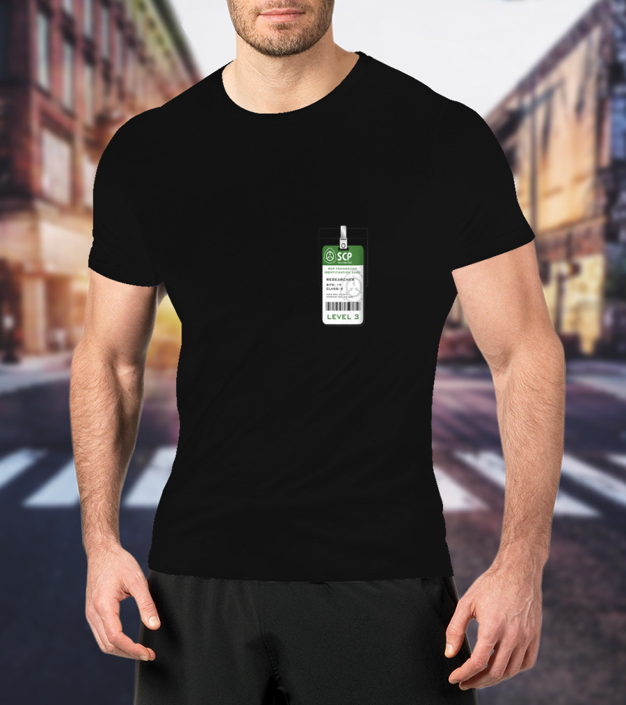SCP Foundation Level 3 Researcher Identification Badge Secure Contain Protect Emblem T-Shirt