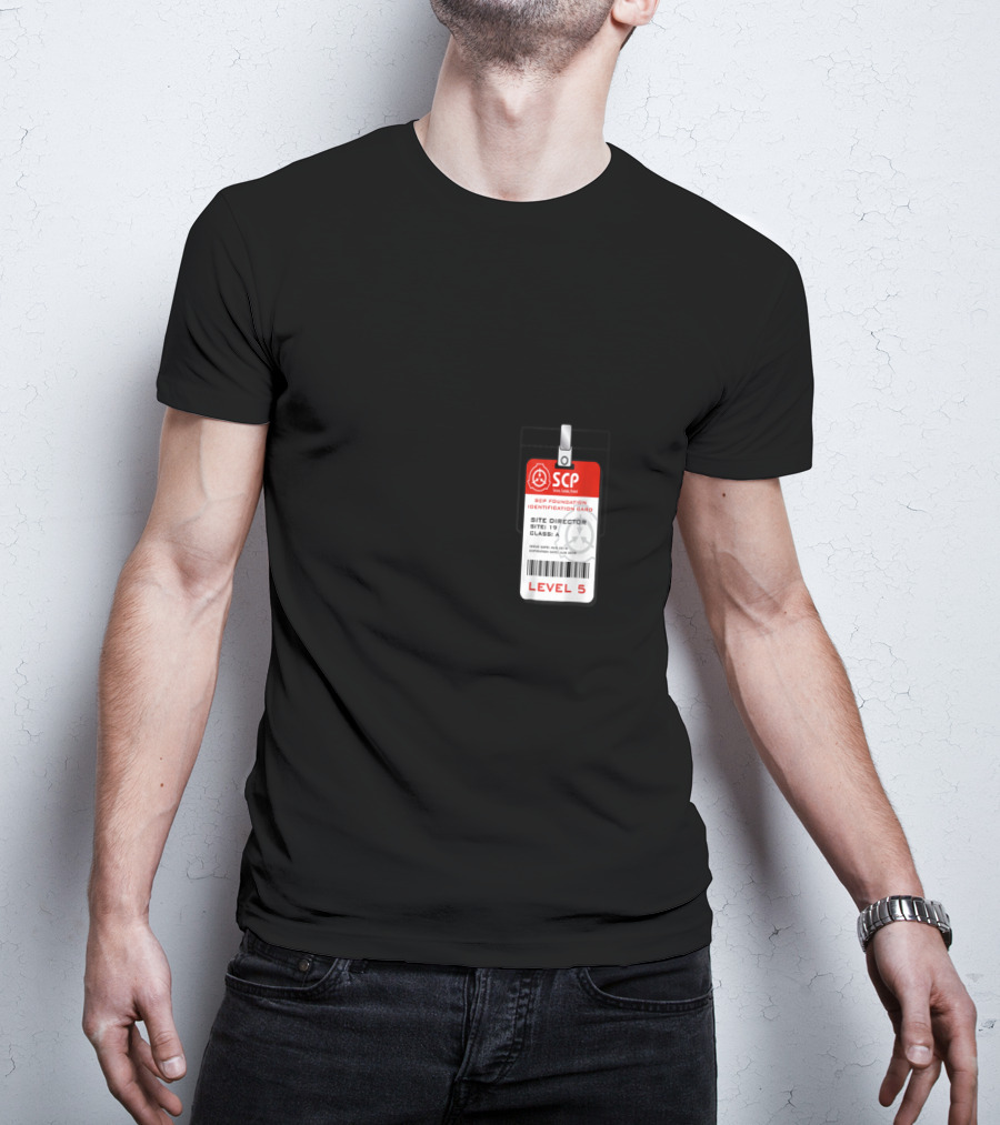 SCP Foundation Site Director Identification Card Badge Level 5 Class A Security Clearance T-Shirt