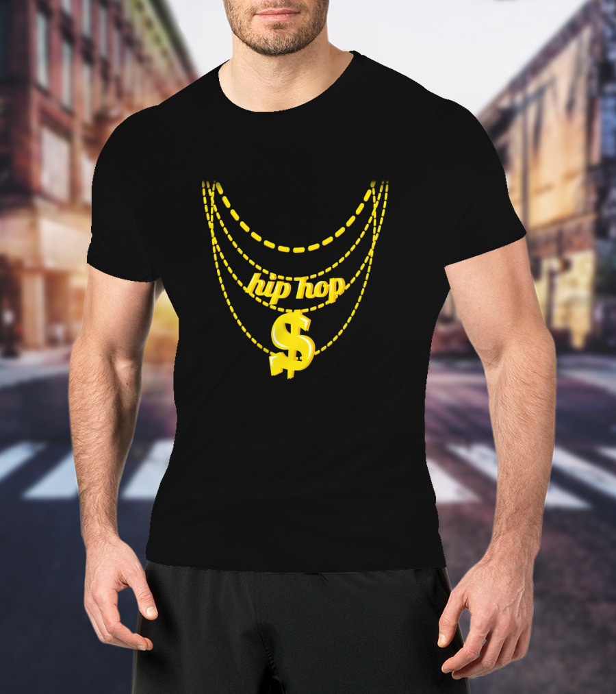 Hip Hop Costume Halloween Gold Chains Dollar Sign Necklace XJH T-Shirt