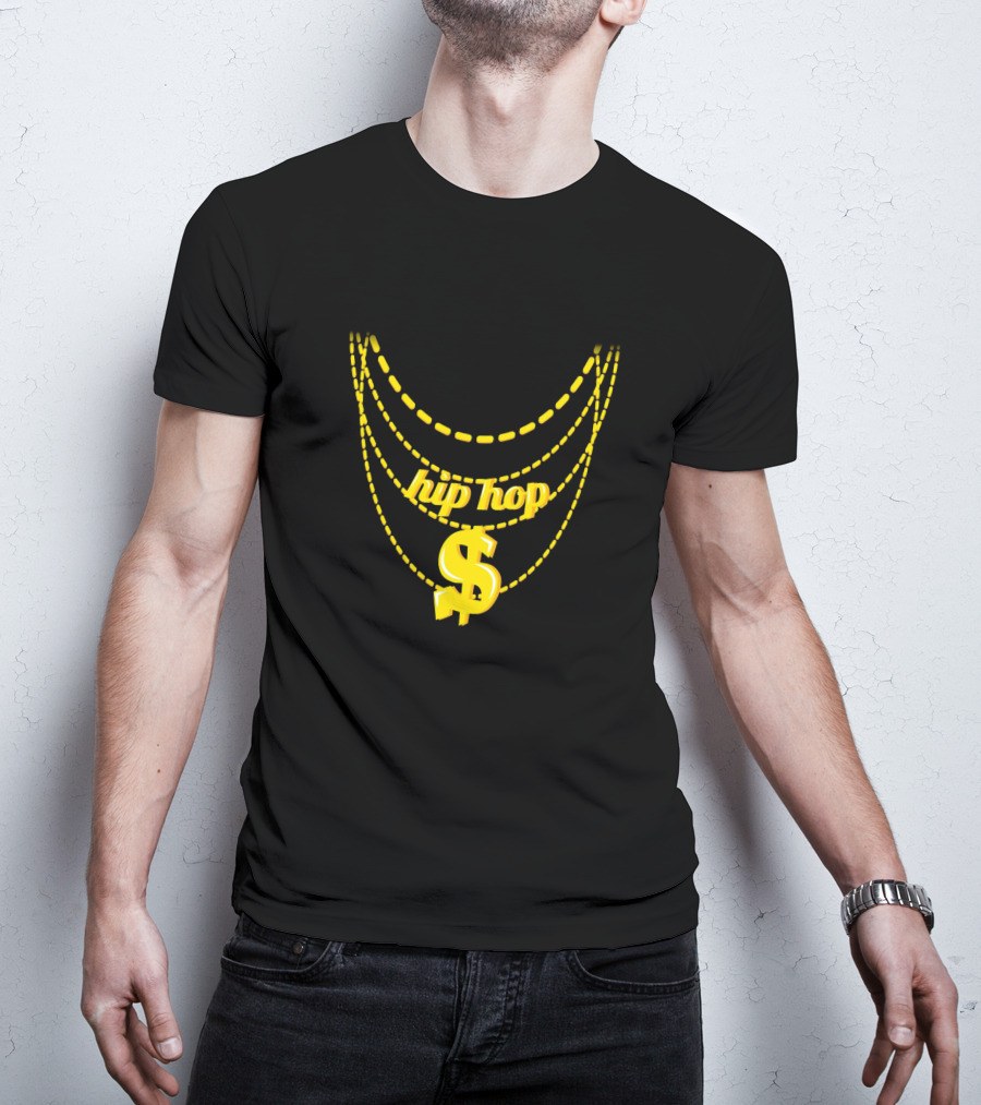 Hip Hop Costume Halloween Gold Chains Dollar Sign Necklace XJH T-Shirt