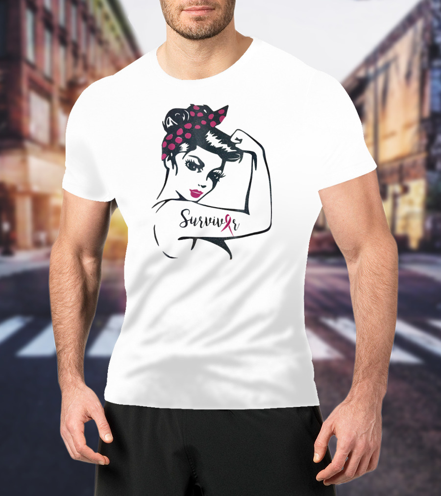 Rosie The Riveter Breast Cancer Survivor We Can Cure It Survivor T-Shirt