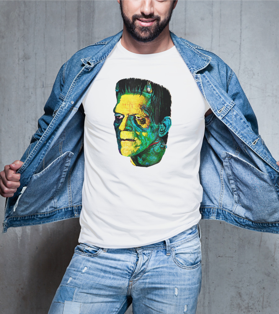 Karloff Frankenstein Monster Horror Movie Fan Iconic Colorful T-Shirt