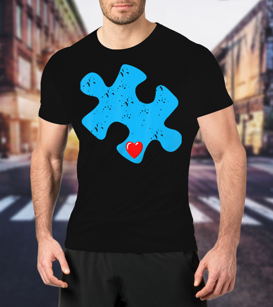 Cute Colorful Autism Love Puzzle Piece T-Shirt