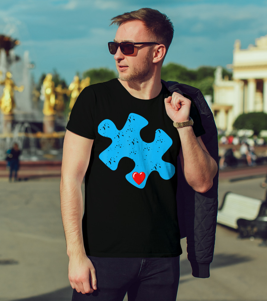 Cute Colorful Autism Love Puzzle Piece T-Shirt
