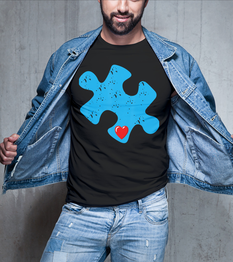 Cute Colorful Autism Love Puzzle Piece T-Shirt