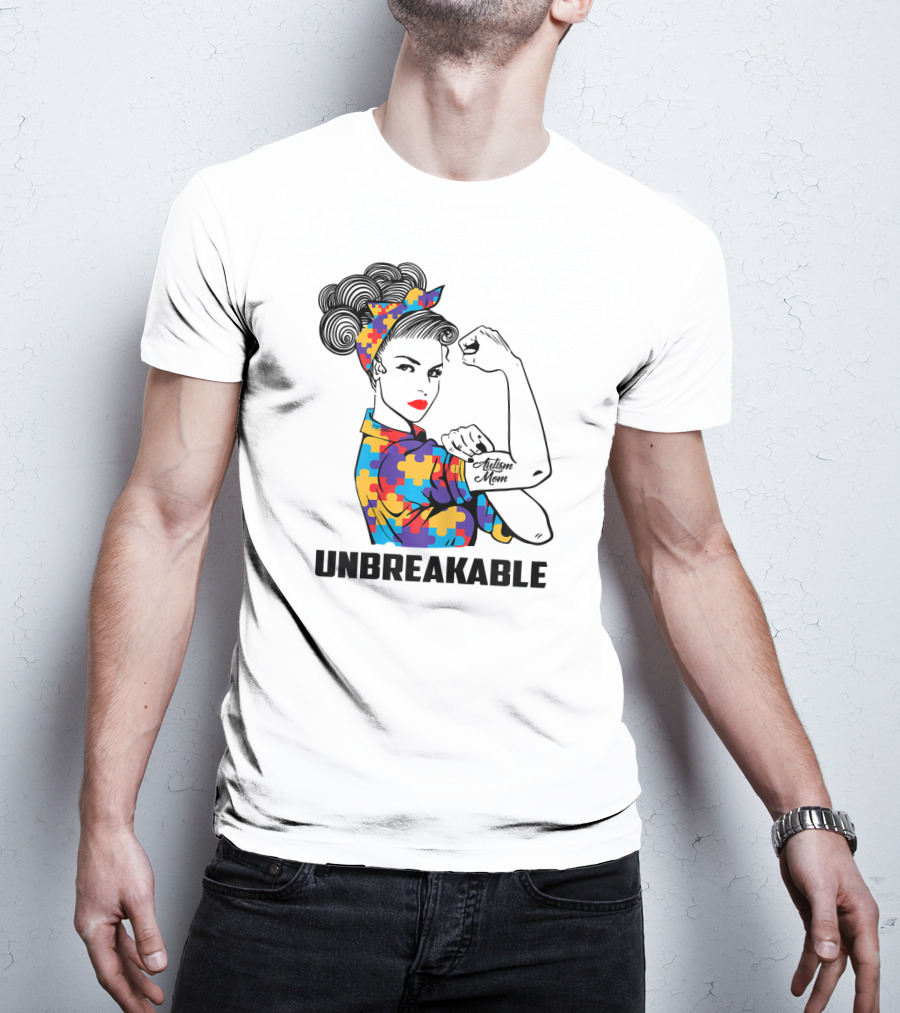 Unbreakable Autism Mom Awareness Autistic Parents T-Shirt