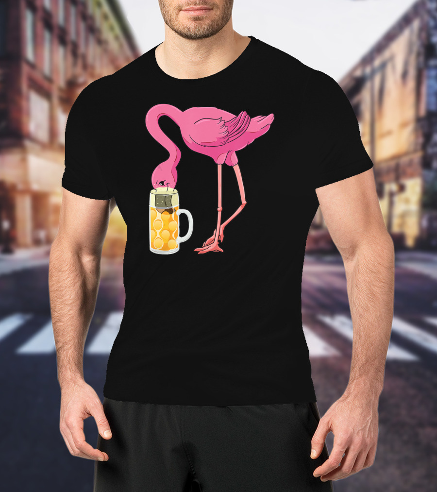 Beer Flamingo Beer Lover Alcohol Funny Oktoberfest T-Shirt