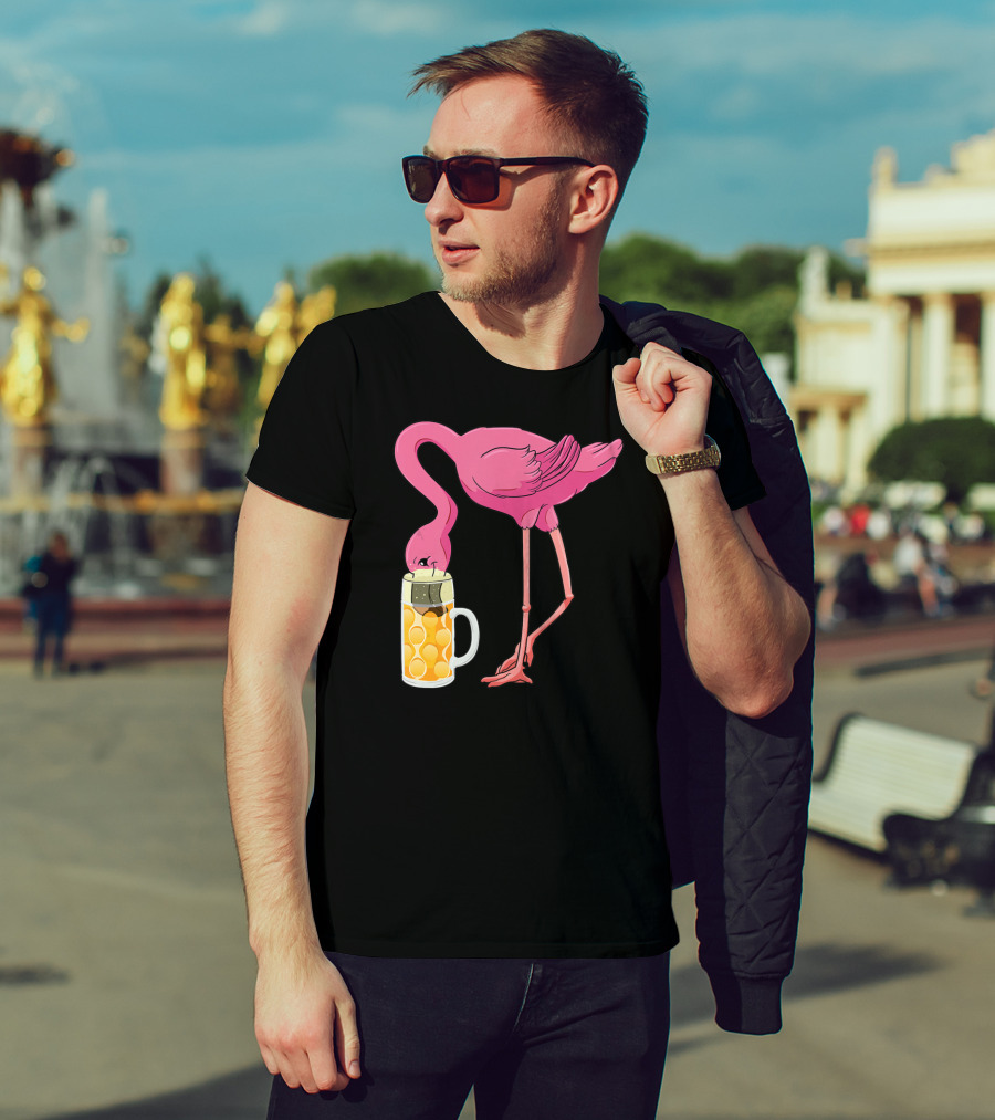 Beer Flamingo Beer Lover Alcohol Funny Oktoberfest T-Shirt