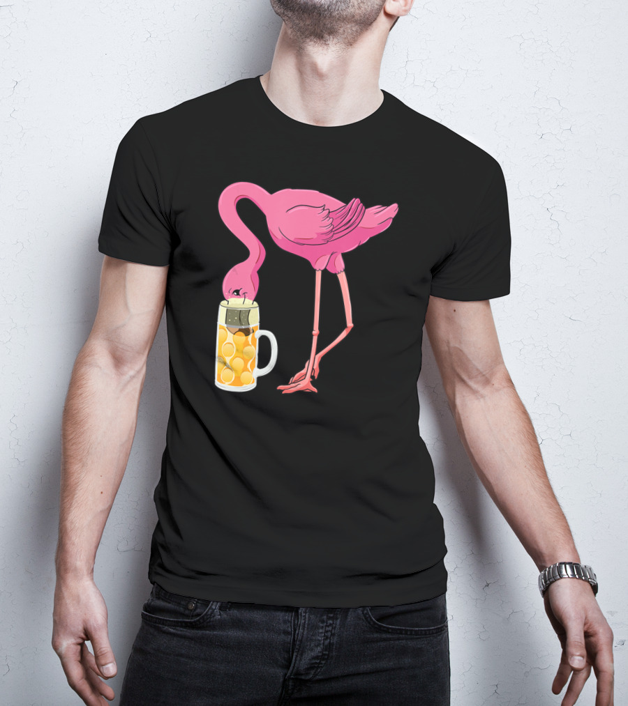 Beer Flamingo Beer Lover Alcohol Funny Oktoberfest T-Shirt
