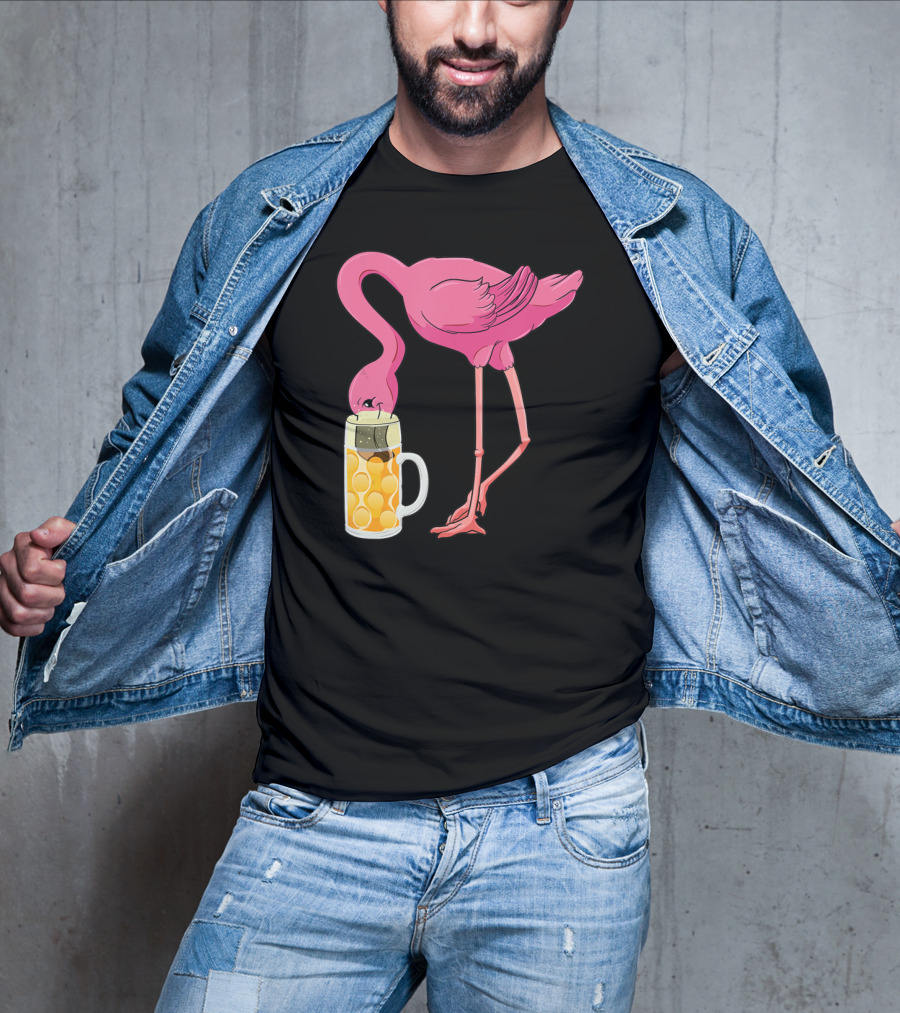 Beer Flamingo Beer Lover Alcohol Funny Oktoberfest T-Shirt