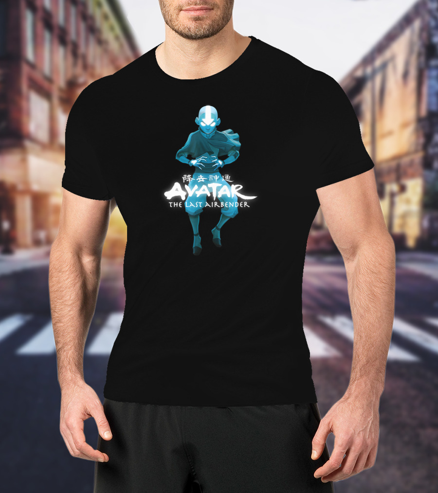 Avatar The Last Airbender Blue Monochromatic Aang T-Shirt