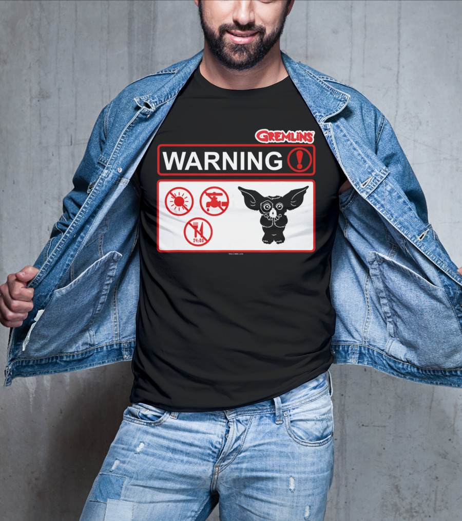 Gremlins Warning Sign Icons Gizmo T-Shirt