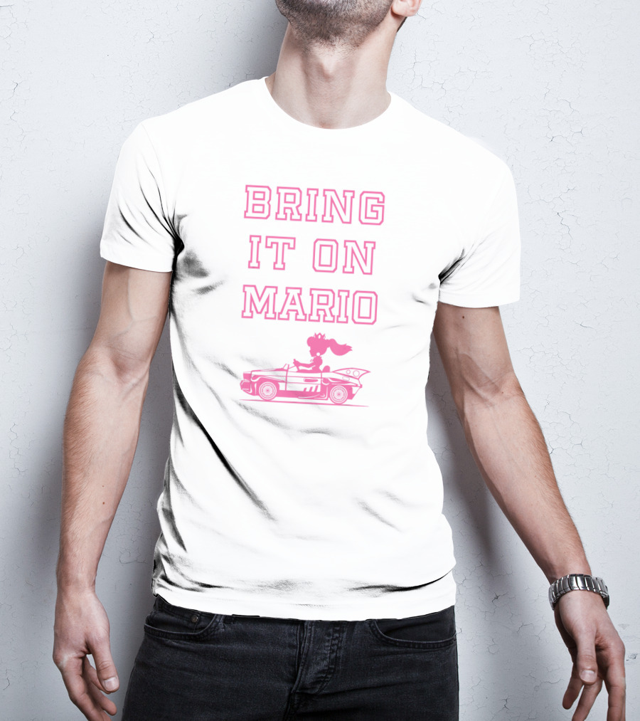 Mario Kart Princess Peach Outline Bring It On Mario T-Shirt