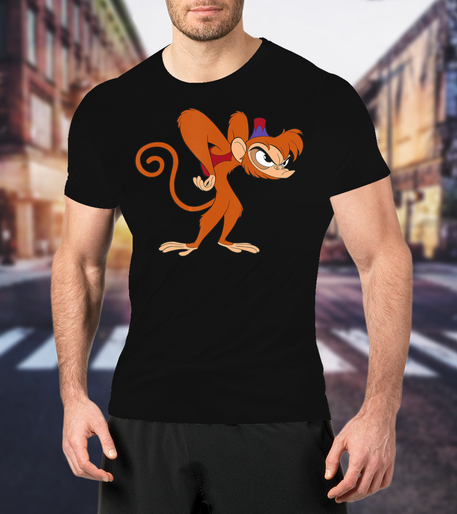 Disney Aladdin 90s Angry Abu Character Image T-Shirt