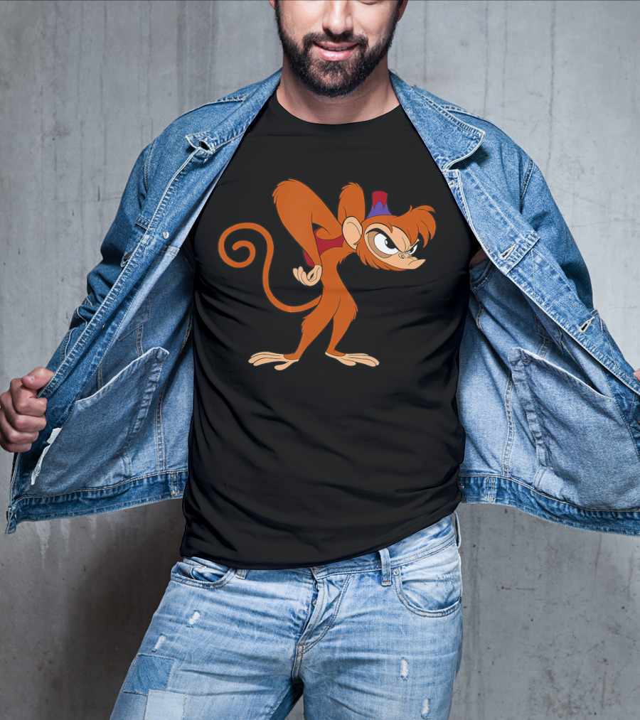 Disney Aladdin 90s Angry Abu Character Image T-Shirt