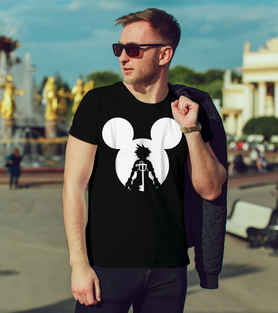 Disney Kingdom Hearts Sora Silhouette Keyblade Mickey Ears T-Shirt