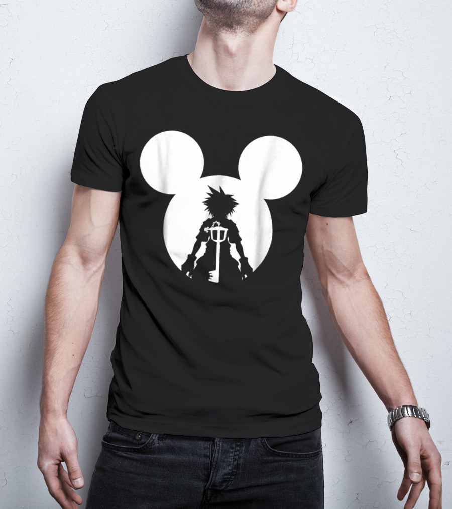 Disney Kingdom Hearts Sora Silhouette Keyblade Mickey Ears T-Shirt