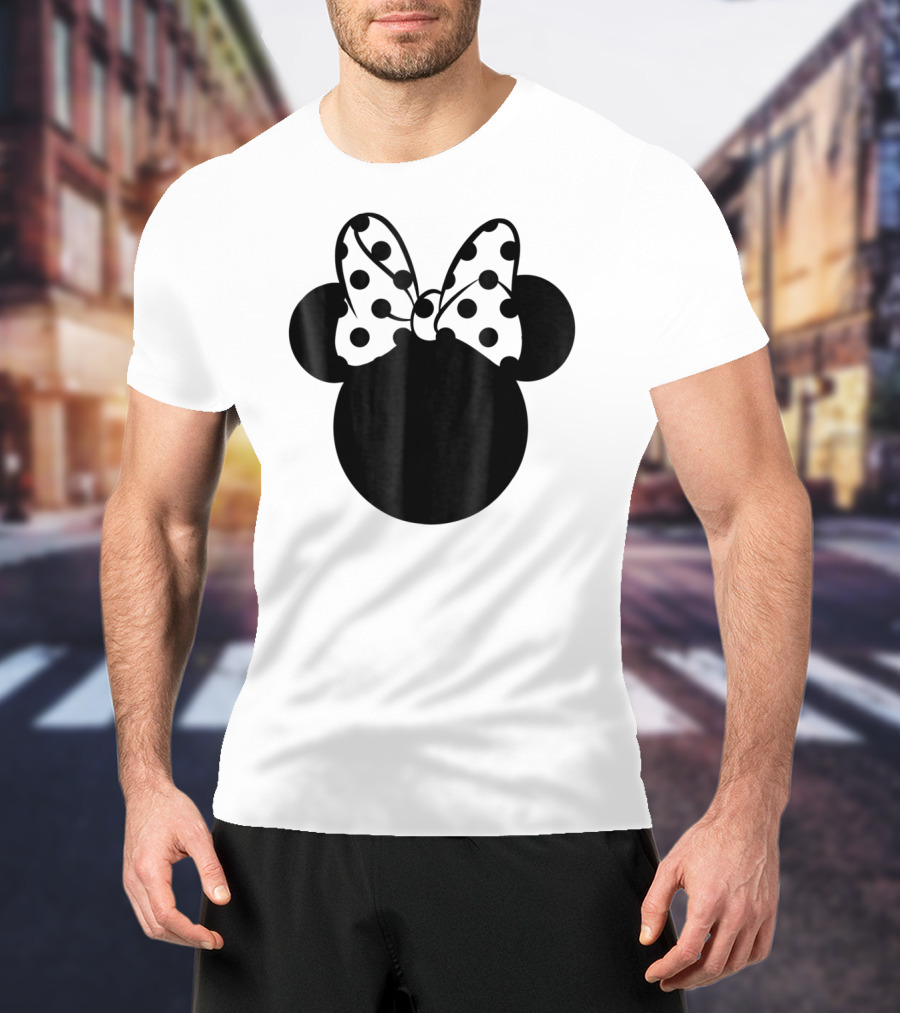 Minnie Mouse Silhouette With Polka Dot Bow Disney T-Shirt