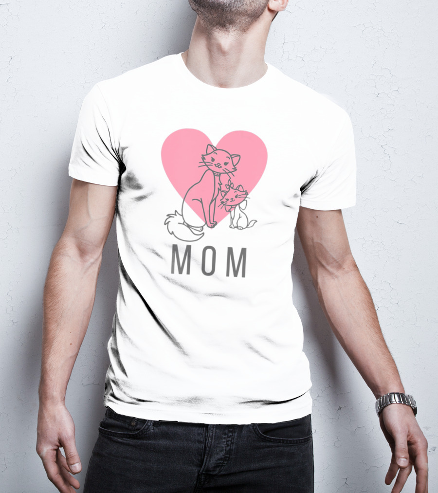 Disney Aristocats Duchess And Marie Mom Heart T-Shirt