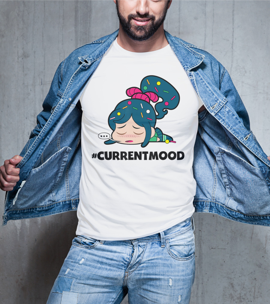 Disney Wreck It Ralph Vanellope #CurrentMood Sprinkles Hair Exhausted Expression T-Shirt