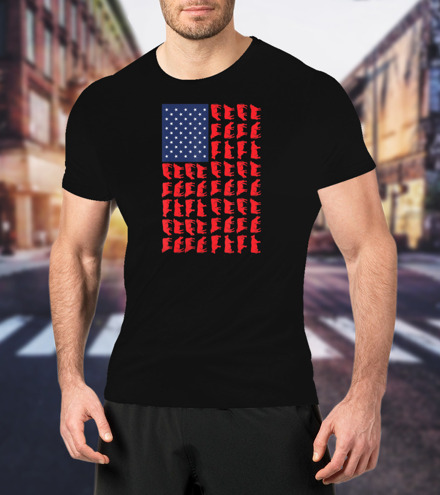 American Flag Cow Heifer July 4 Farmer Cattle T-Shirt