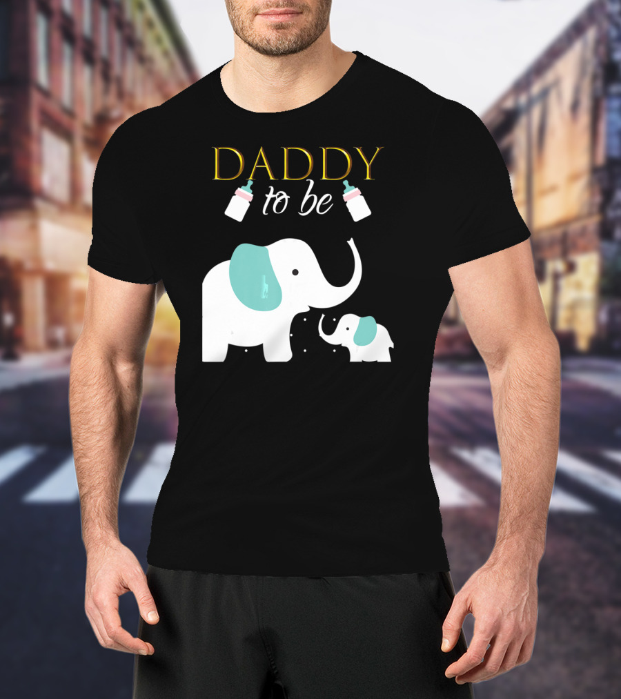DADDY To Be Mens Elephant Baby Shower Boy T-Shirt