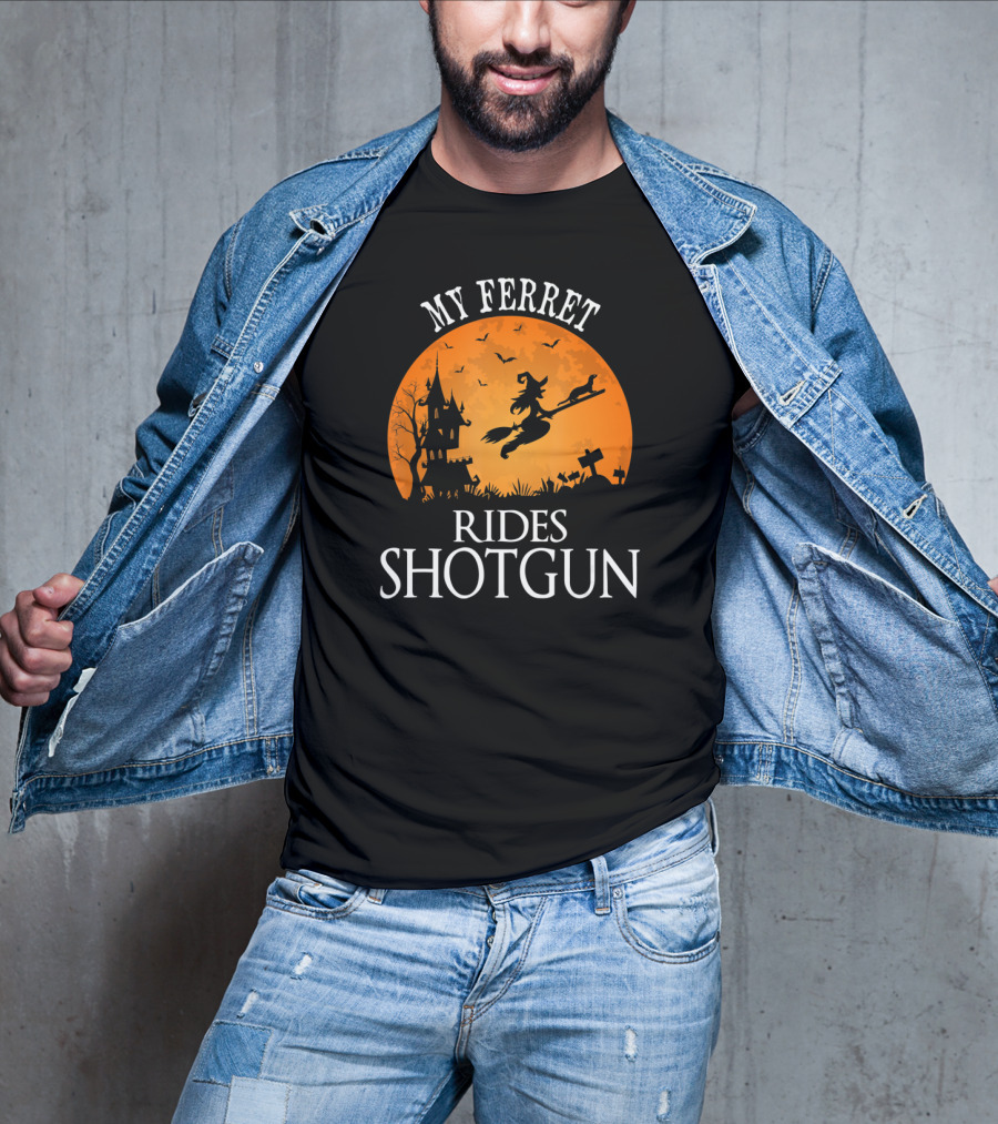 My Ferret Rides Shotgun Halloween Party T-Shirt