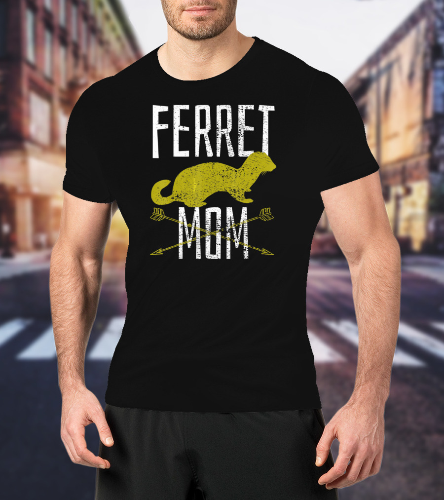 Ferret Mom Mother Pet Vintage Style With Arrows T-Shirt