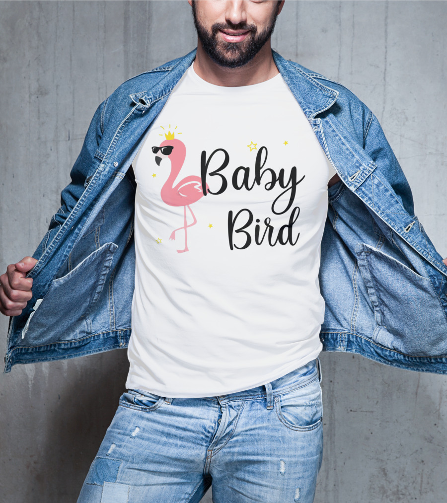 Baby Bird Flamingo Sunglasses Crown Stars T-Shirt