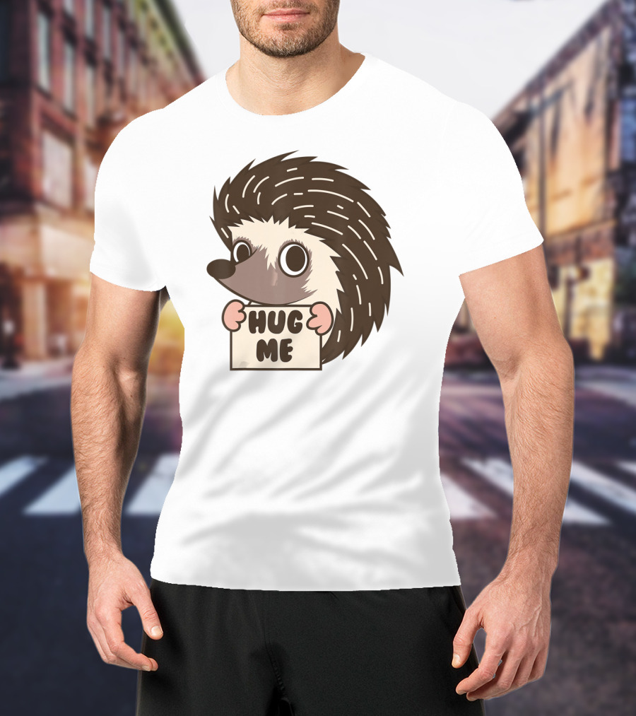 Hedgehog Hug Me Cute I Heart Porcupines T-Shirt