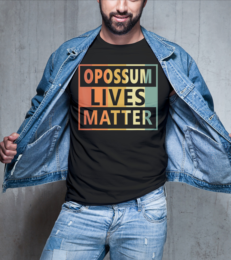 Opossum Lives Matter Vintage Vegan Opossum Lover Retro Stripes T-Shirt