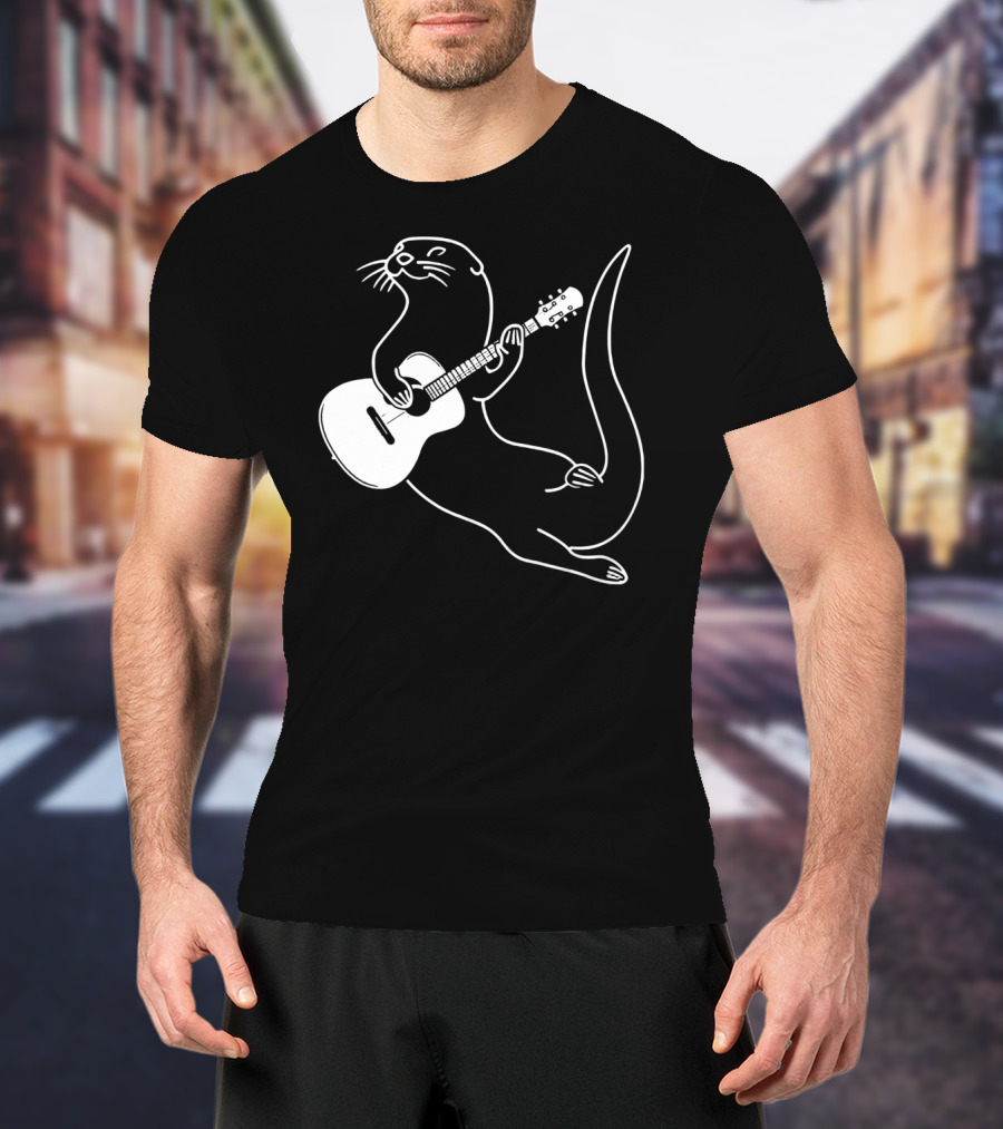 Guitar Playing Otter Music Cool Fun T-Shirt
