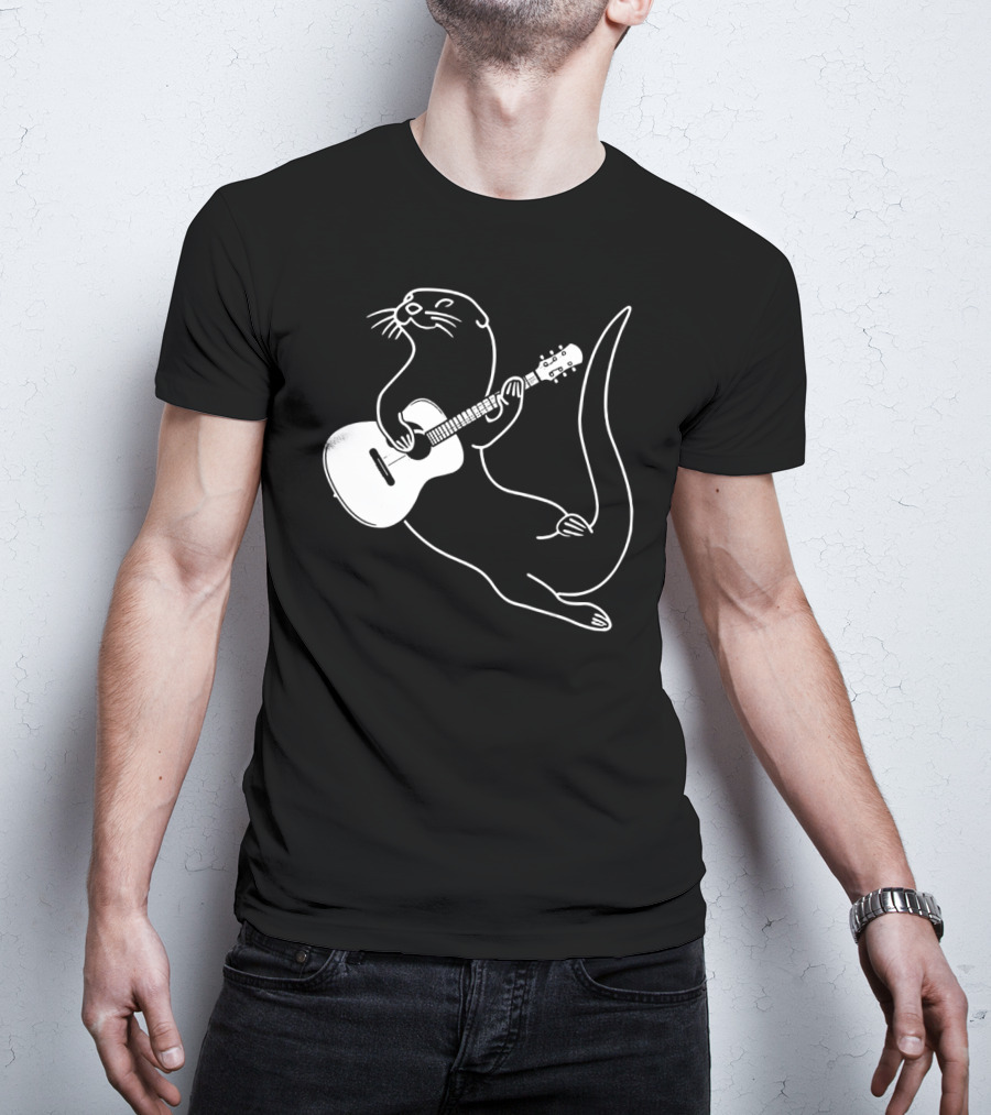 Guitar Playing Otter Music Cool Fun T-Shirt