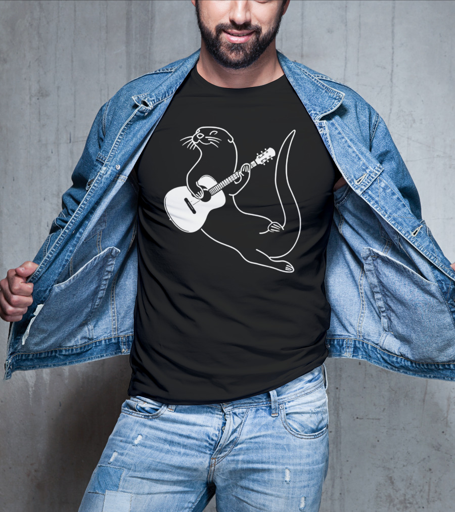 Guitar Playing Otter Music Cool Fun T-Shirt