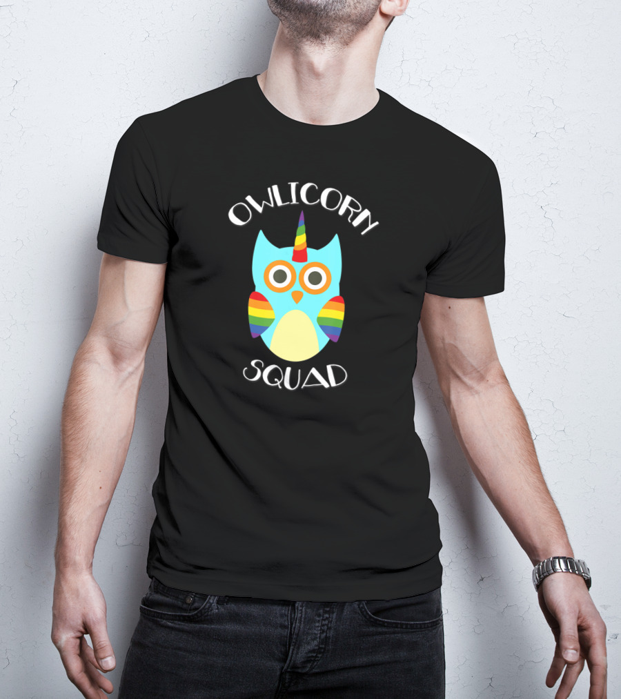 Owlicorn Rainbow Owl Unicorn Squad T-Shirt