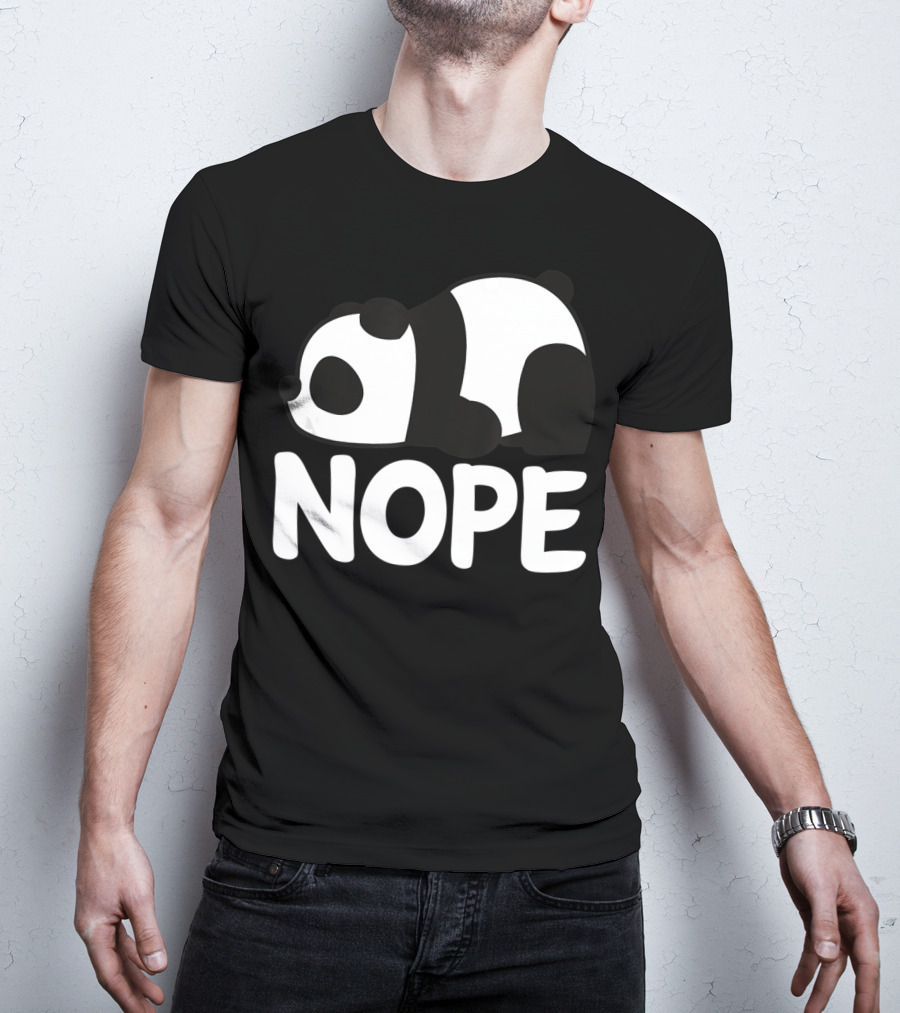 Nope Not Today Lazy Panda Womens Girls Animal T-Shirt