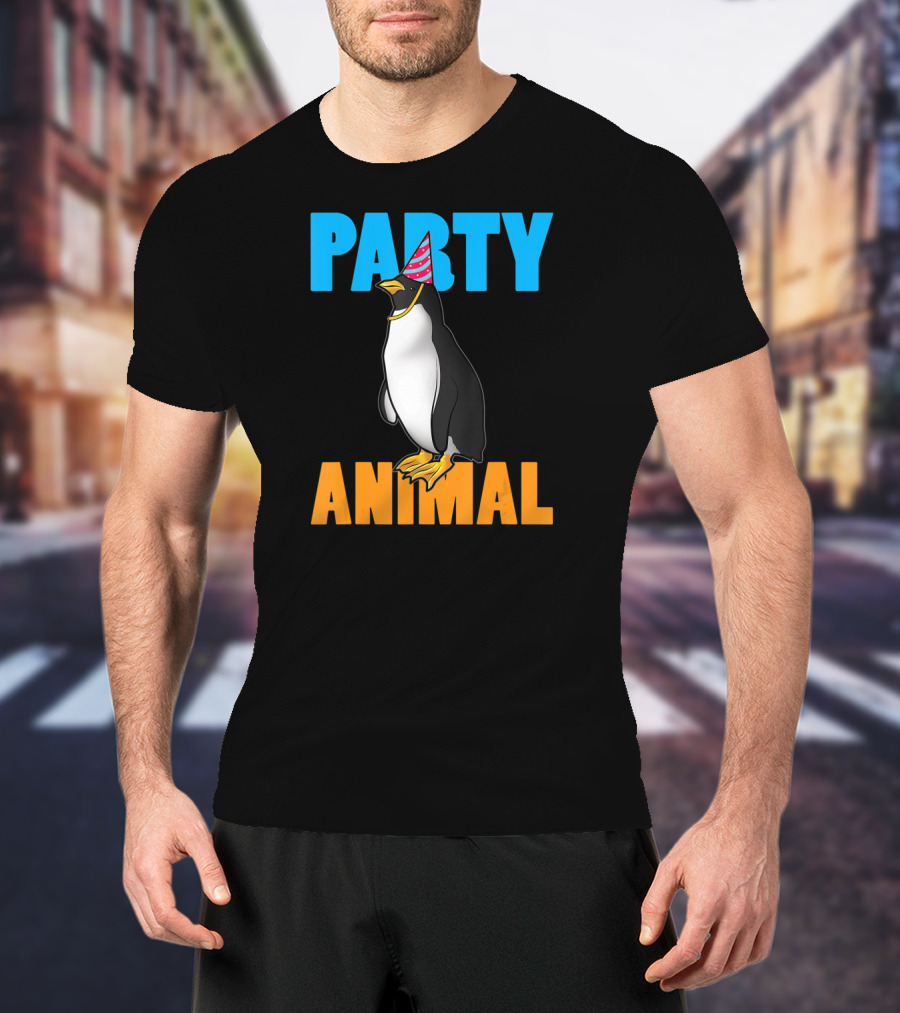 Party Animal Penguin Funny Birthday Meme T-Shirt