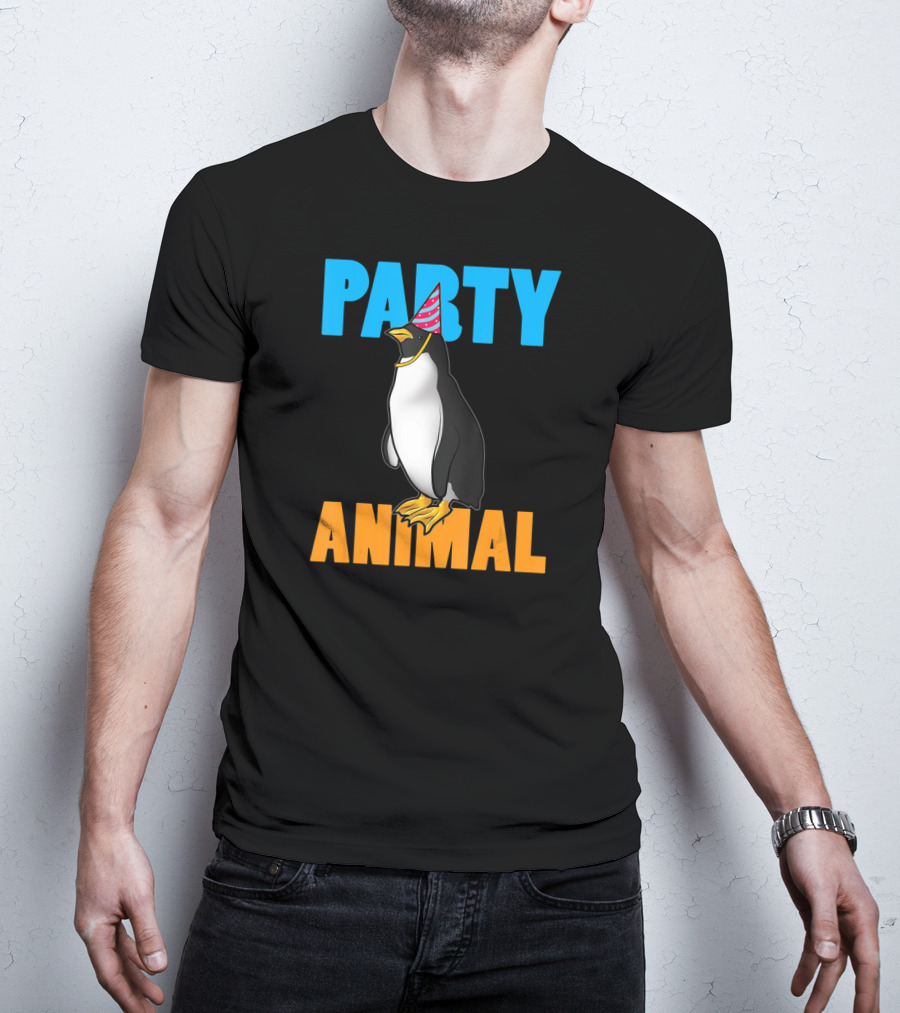 Party Animal Penguin Funny Birthday Meme T-Shirt