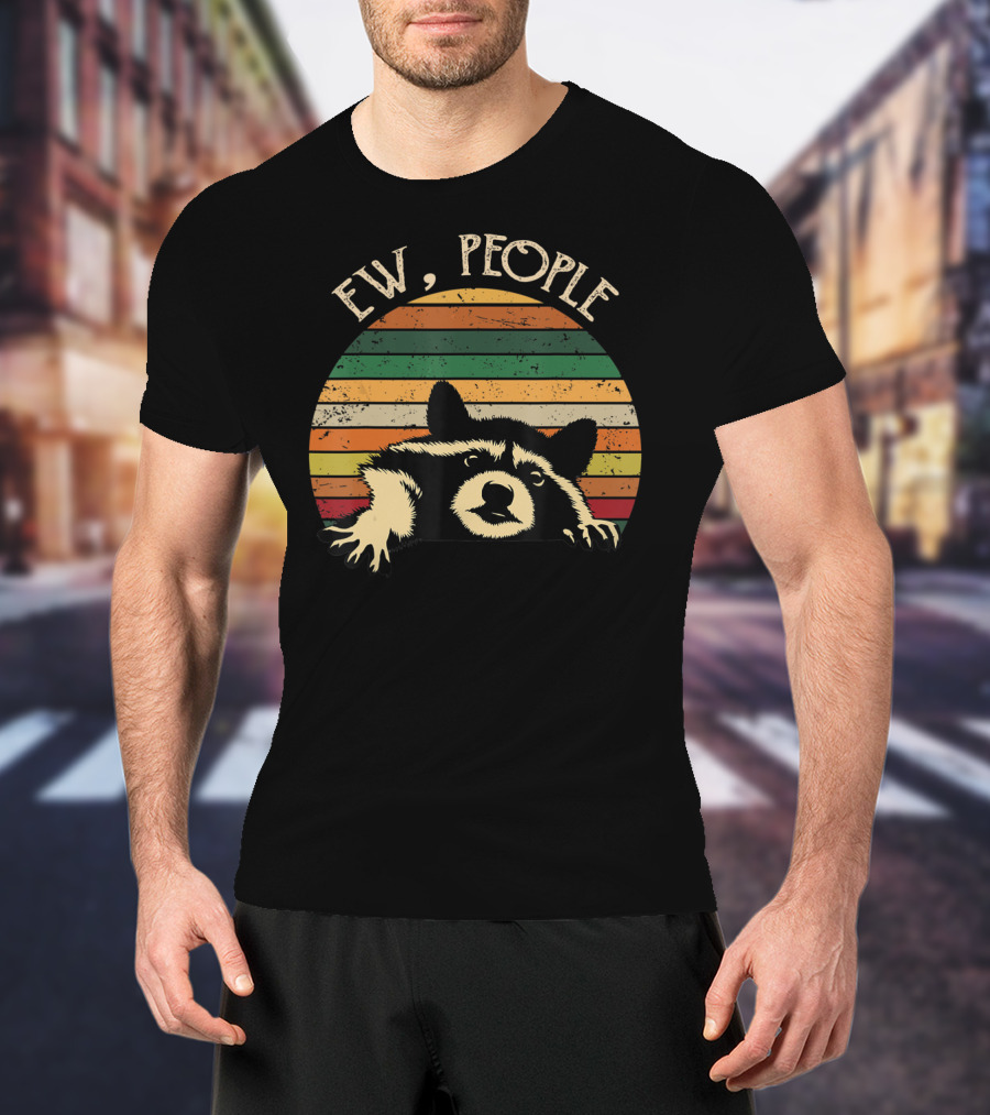 Retro Vintage Ew People Raccoon Lover T-Shirt