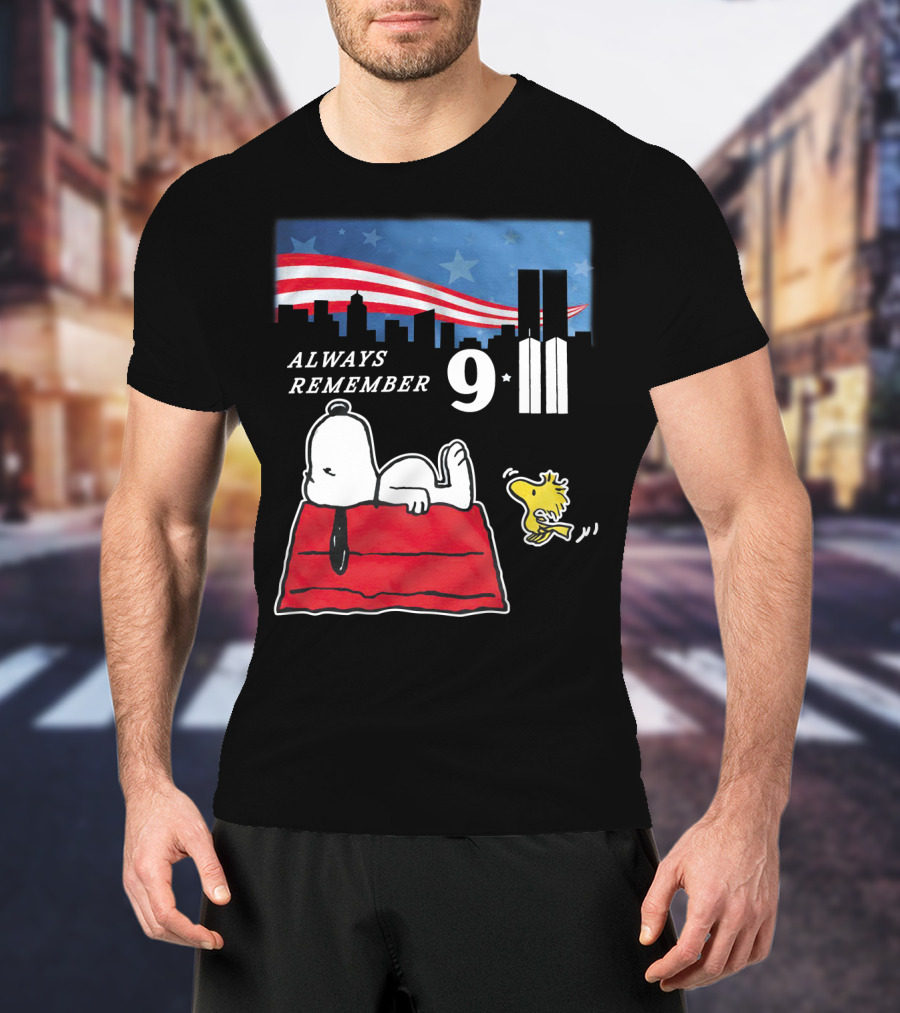Always Remember 9 11 Snoopy Peanuts Movie Twin Towers T-Shirt
