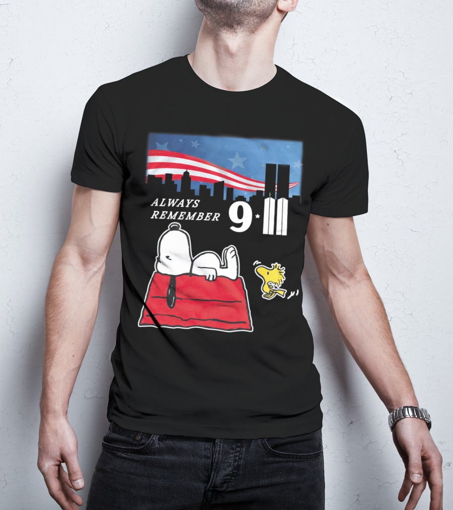 Always Remember 9 11 Snoopy Peanuts Movie Twin Towers T-Shirt