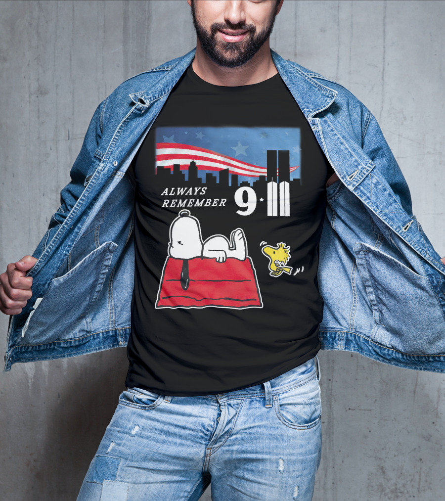 Always Remember 9 11 Snoopy Peanuts Movie Twin Towers T-Shirt