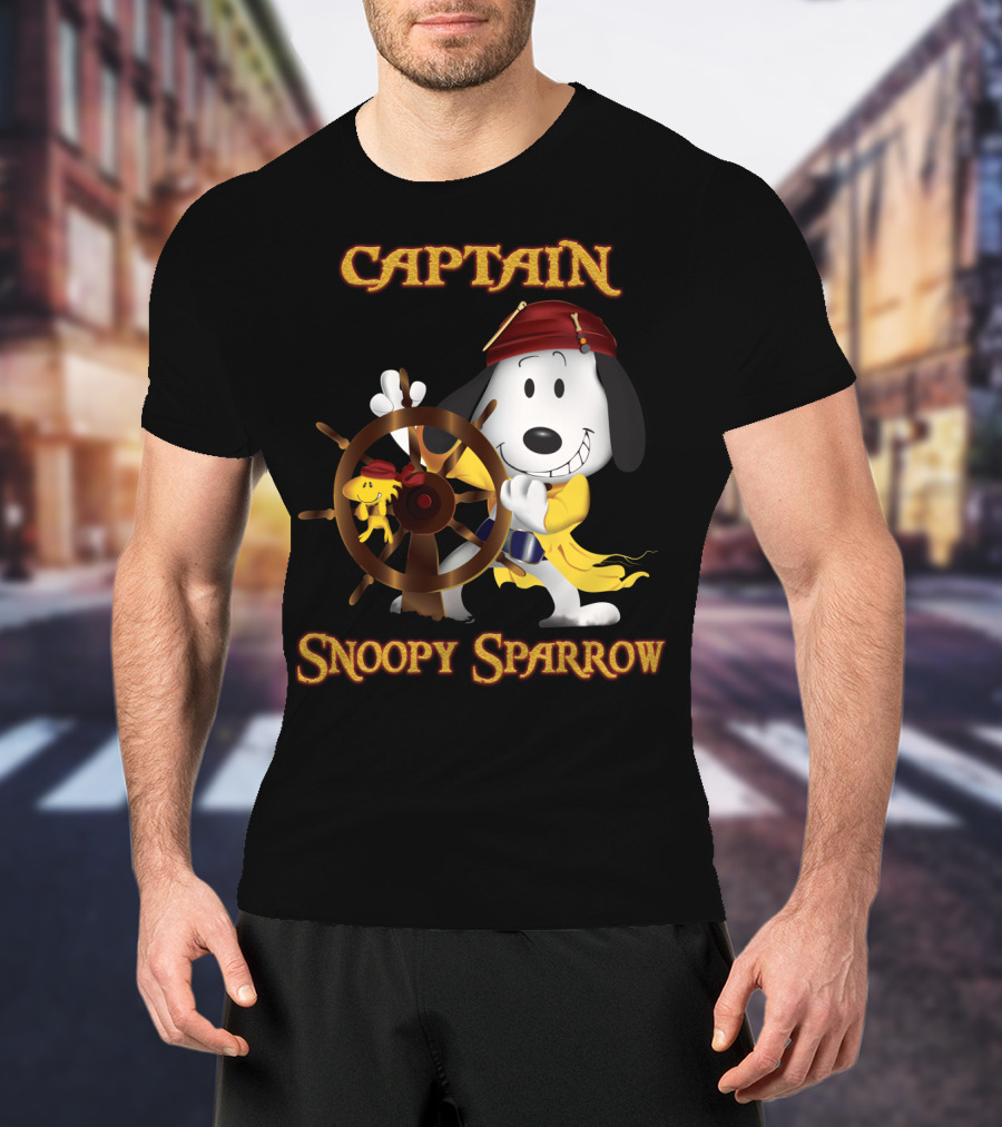 Captain Snoopy Sparrow Peanuts Movie Crossover T-Shirt