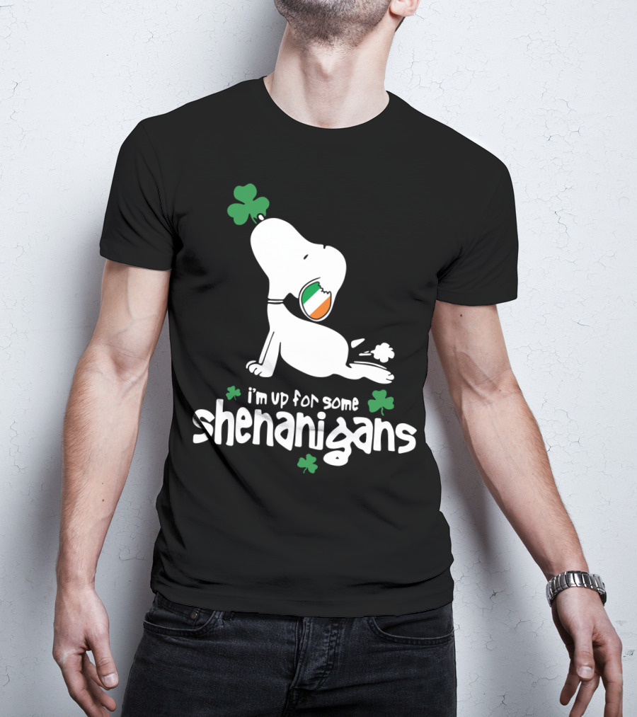 I'm Up For Some Shenanigans St Patrick Snoopy The Peanuts Movie T-Shirt