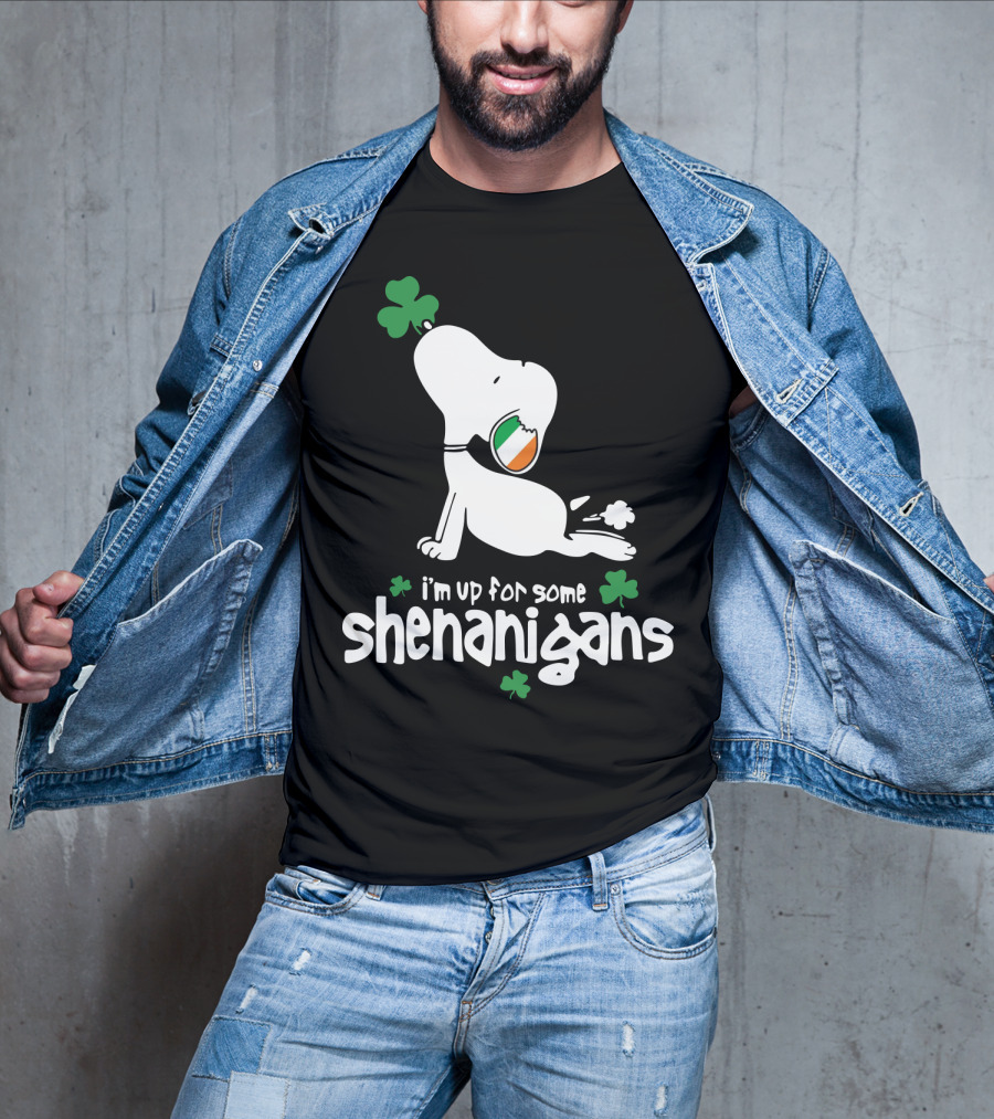 I'm Up For Some Shenanigans St Patrick Snoopy The Peanuts Movie T-Shirt