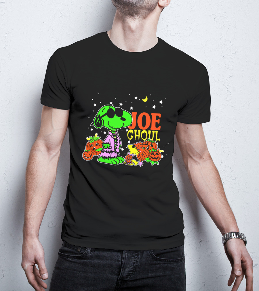 Joe Ghoul Halloween Snoopy Peanuts Pumpkins Moon Stars T-Shirt