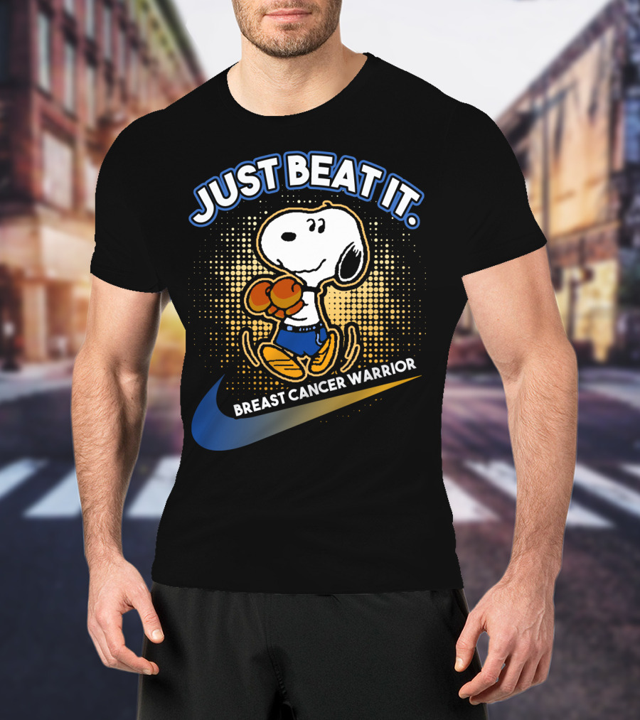 Just Beat It Snoopy Breast Cancer Warrior T-Shirt