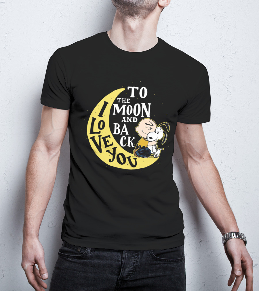 Love You To The Moon And Back Snoopy The Peanuts Movie Charlie Brown Hugging T-Shirt